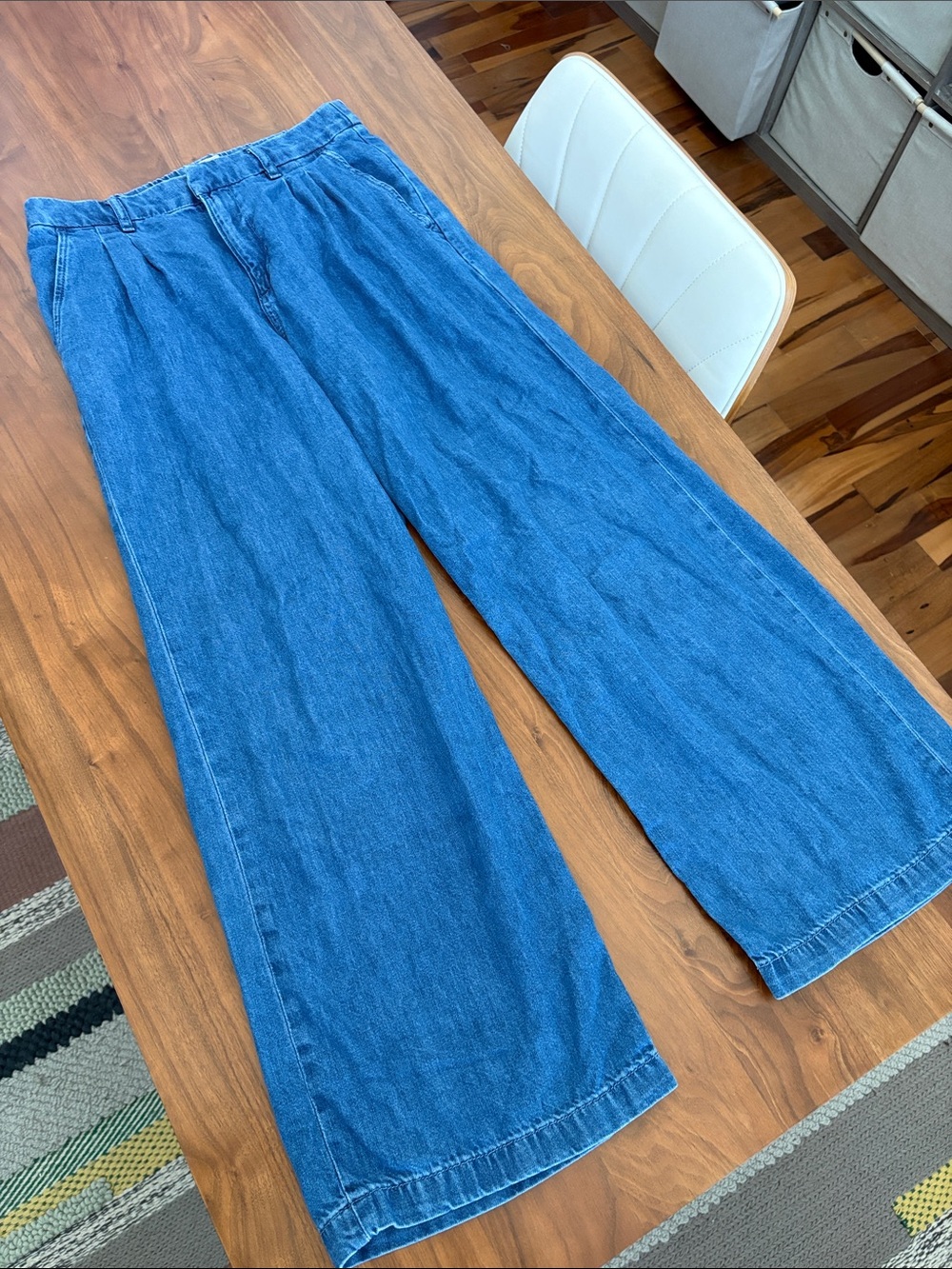 Gap 365 Trouser Wide Leg Jeans Medium Indigo Size 8 Tall - Picture 4 of 8